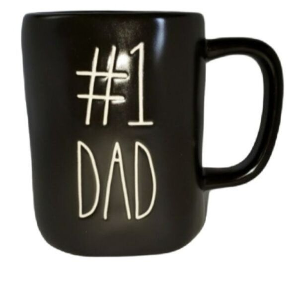 Rae Dunn Mug CERAMIC Cup #1 Dad Black Coffee Tea NWT - Picture 2 of 9